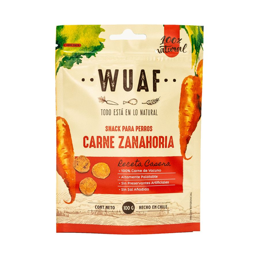 Wuaf carne zanahoria snack 100g